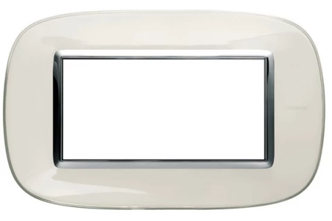 PLACA 4 MODULOS. COLOR  BLANCO ESTILO ELIPITICA BTICINO REF HB4804DB