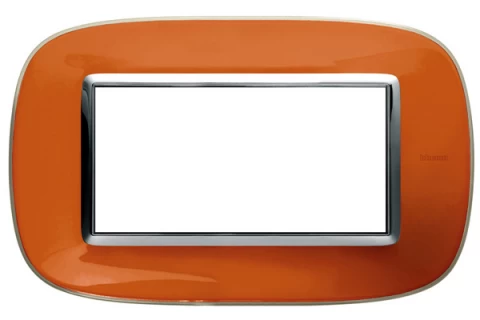 PLACA 4 MODULO. COLOR  NARANJO LIQUIDO ESTILO ELIPTICA BTICINO REF HB4804DR