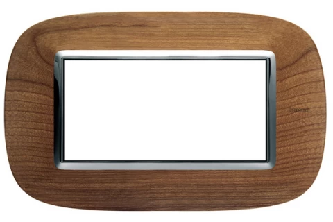 PLACA 4 MODULOS COLOR CEREZO  ESTILO MADERA BTICINO REF HB4804LCA