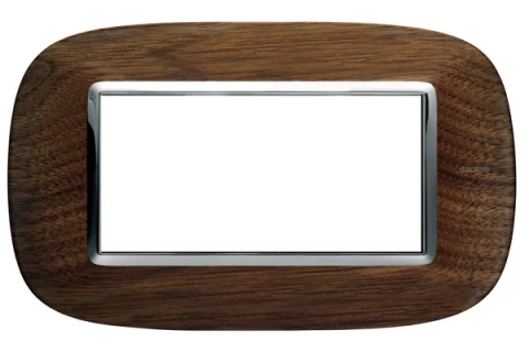 PLACA 4 MODULOS COLOR NOGAL  ESTILO ELIPTICA BTICINO REF HB4804LNC