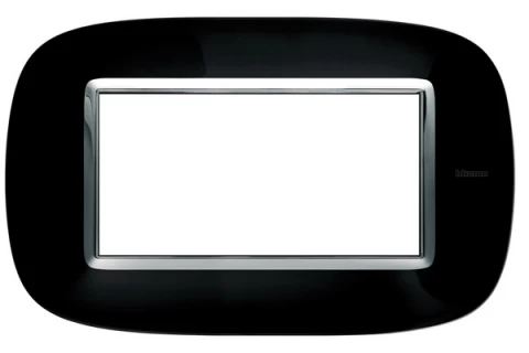 PLACA 4 MODULO COLOR NEGRO ESTILO ELIPTICA BTICINO REF HB4804NR
