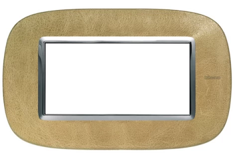 PLACA 4 MODULOS COLOR CUERO - ARENA BTICINO REF HB4804SLC