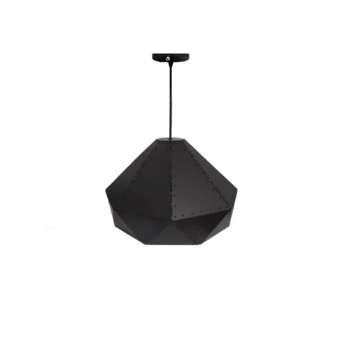 LAMPARA COLGANTE OCTAGONAL NEGRA METALICA 1XE27