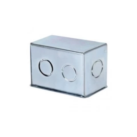 CAJA ZINCADA SOBREPUESTA A-01 100X65 MM LISA C/ TAPA Y EMPAQUETA