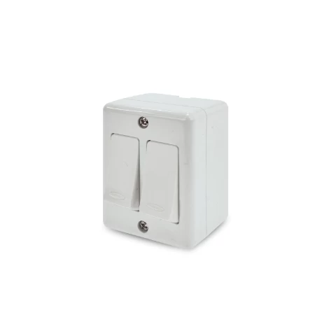 Interruptor Doble Sobrepuesto 9/15 Blanco Lexo