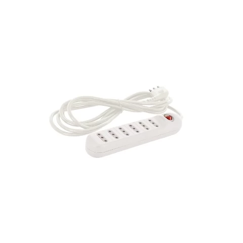 Alargador Multiple 6 Pos 5 Mts C/interruptor Blanco