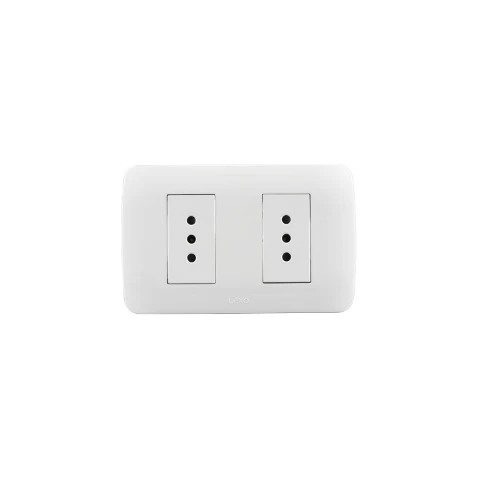 Enchufe Doble 10a 250v Blanco Lexo