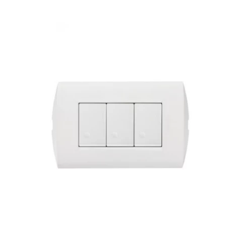 Interruptor Triple Modus Style 9/32 Blanco - Bticino Ref Ae2300eb