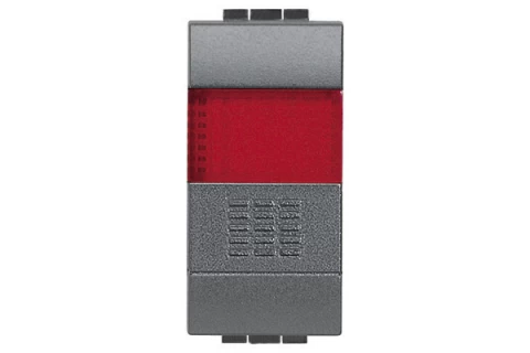 PULSADOR NA+PORTALAMPARA ROJO 10A 250V BTICINO REF L4038R