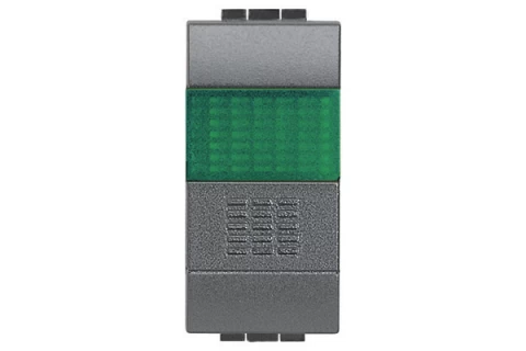 PULSADOR NA+PORTALAMPARA VERDE 10A 250V BTICINO REF L4038V
