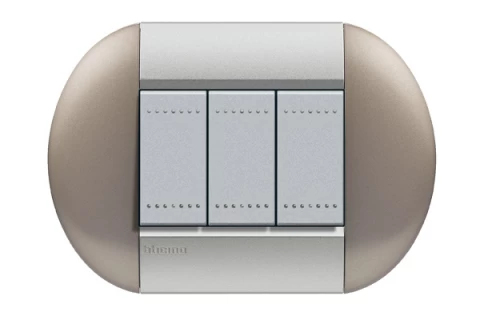 PLACA ELIPTICA 3 MOD.  BRONCE BTICINO REF LNB4803TB