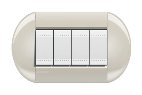 PLACA ELIPTICA 4 MODELO LIVING LIGHT . COLONIAL BTICINO REF LNB4804CL