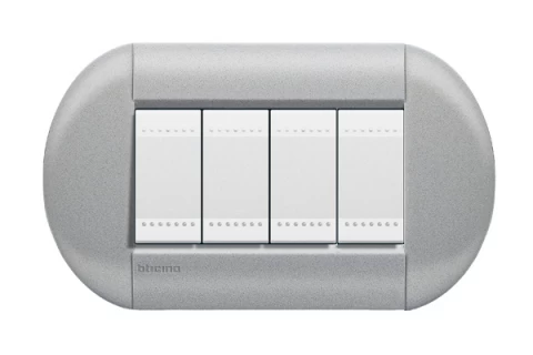 PLACA ELIPTICA 4 MOD LIVING LIGHT. TERMINACION CORDOBA BTICINO COD REF LNB4804CO