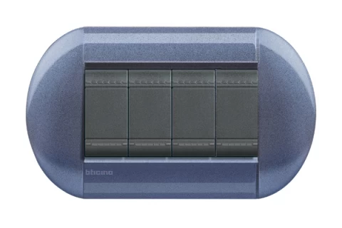 PLACA ELIPTICA 4 MODELO LIVING LIGHT. TERMINACION GRAPE BTICINO COD REF LNB4804GP