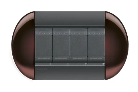 PLACA ELIPTICA 4 MODELO LIVING LIGHT. TERMINACION BROWN BTICINO COD REF LNB4804TW
