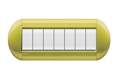 PLACA ELIPTICA 7 MODELO LIVING LIGHT. TERMINACION CITRON BTICINO COD REF LNB4807CT