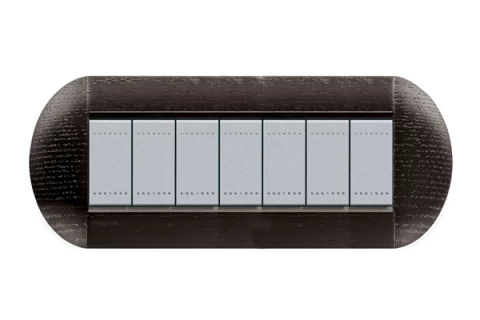 PLACA ELIPTICA 7 MODELO LIVING LIGHT.TERMINACION ROBLE OSCURO BTICINO COD REF LNB4807LRW