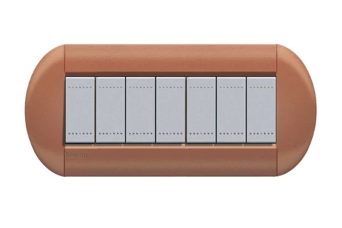 PLACA ELIPTICA 7 MODELO LIVING LIGHT . TERMINACION SIENA BTICINO COD REF LNB4807SI