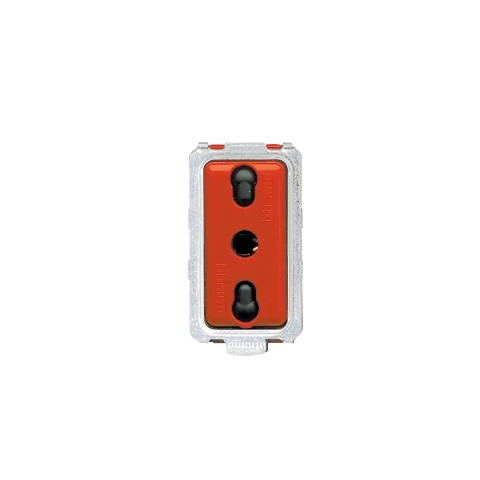Toma 2p+t 10/16a 250v Color Rojo Bticino  Ref 5180r