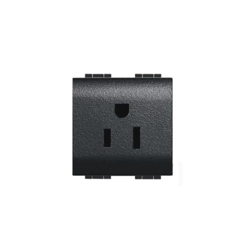 Toma 2p+t 15a 127/250v Estandar Ameriacano Antracita Bticino Ref L4128  28809