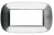 PLACA 4 MODULOS COLOR ACERO INOXIDABLE ESTILO ELIPTICA  BTICINO REF HB4804AXL