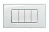 PLACA RECTANGULAR 4 MODELO LIVING LIGHT. TERMINACION AGUAMARINA BTICINO REF LNA4804KA