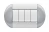 PLACA ELIPTICA 4 MODELO LIVING LIGHT. TERMINACION SKY BTICINO COD REF LNB4804TS